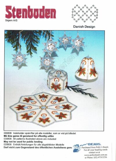 0806  24cm Doily, Glass Candle Holder, 7cm Bell, Mobile