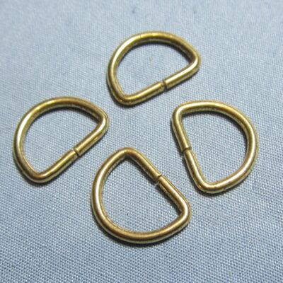 Gold D Ring 15 x 12mm 50 pieces