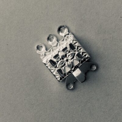 3 Strand Rectangular Clasp - Silver Plated