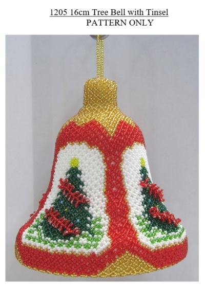 BELL, PB1205 16cm Tree Bell with Tinsel