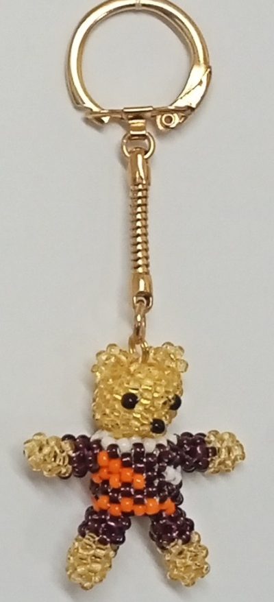 HHRMFB10 Broncos Football Bear Keyring (NRL)